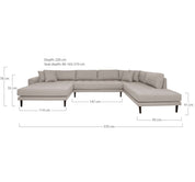 House Nordic Lido U - soffa, Stone - Azalea Home