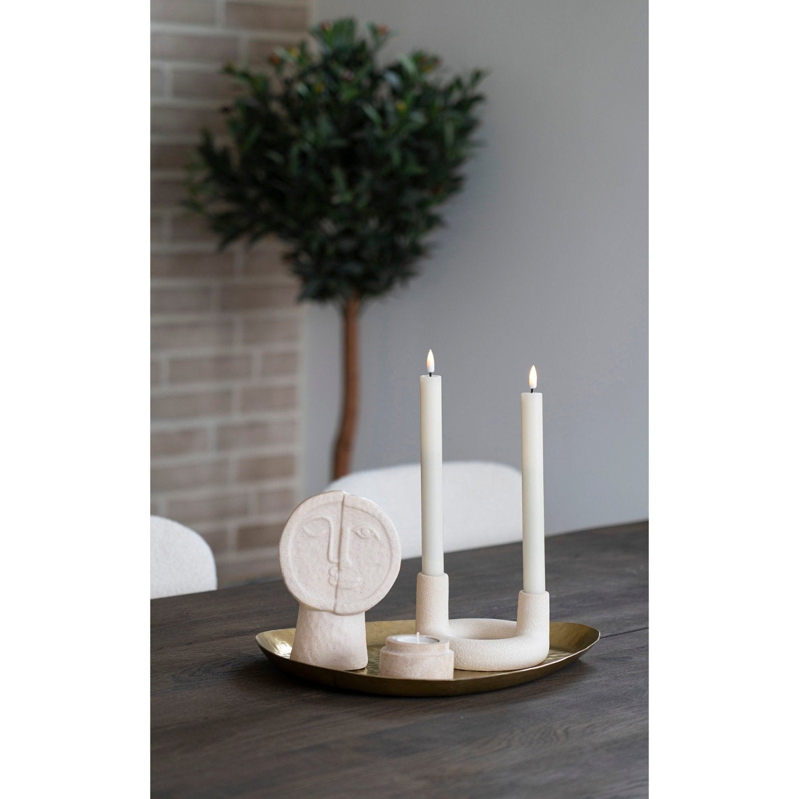 House Nordic Ljusstake, Beige - Azalea Home
