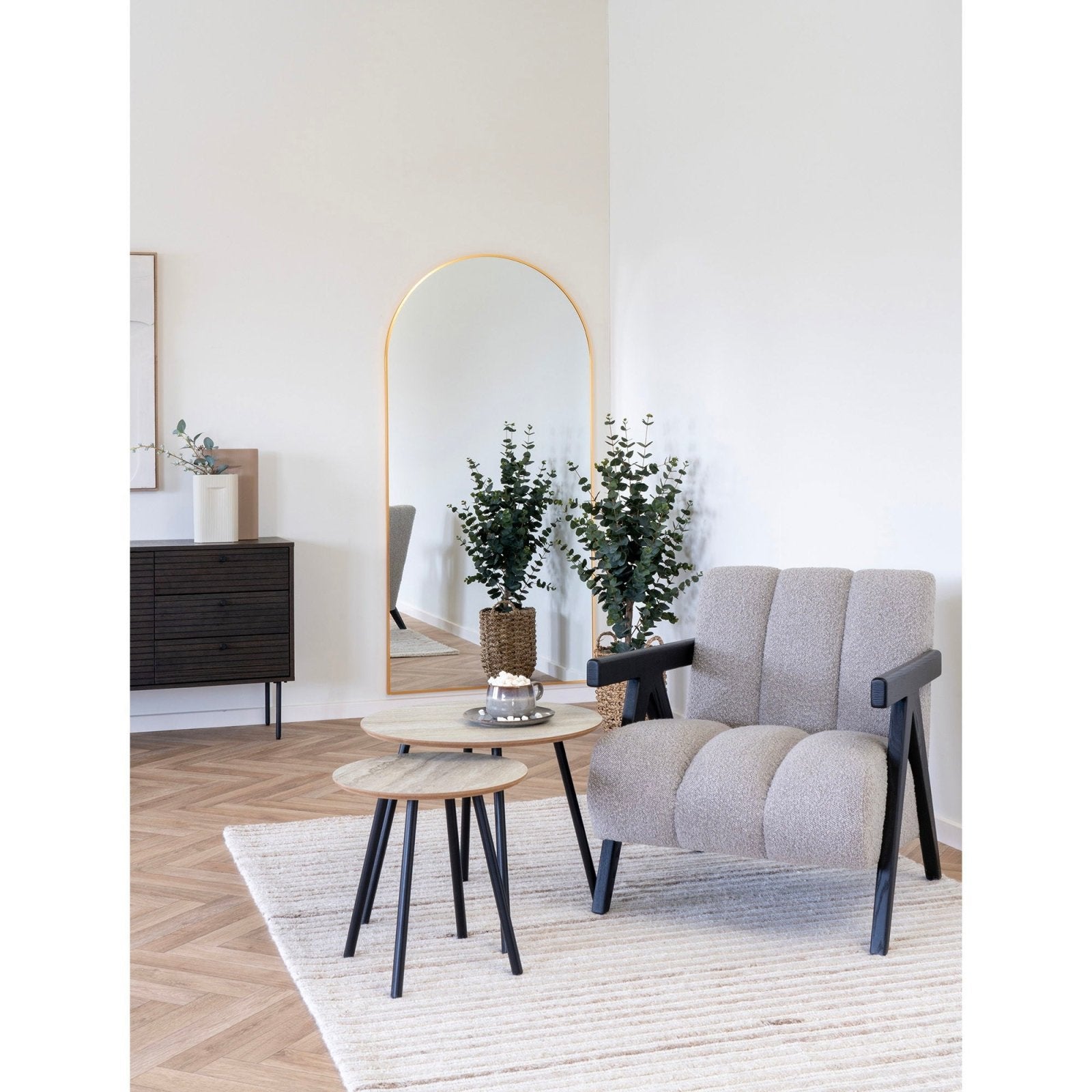 House Nordic Madrid spegel, Mässing - Azalea Home