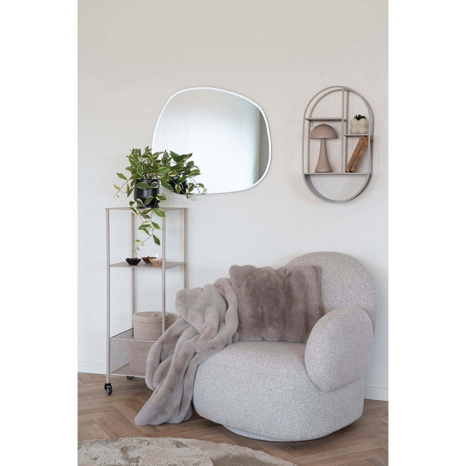 House Nordic Messina fåtölj med snurrfunktion, Ljusgrå - Azalea Home