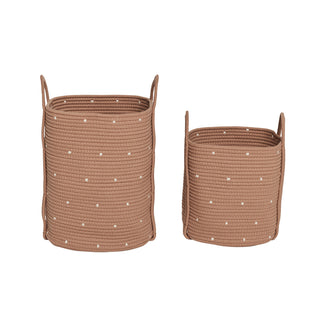 Dot Bomullskorg, 2-Pack, Caramel