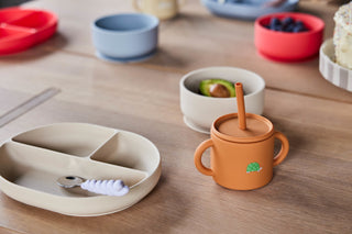 Enkei Babymugg med Sugrör, Caramel