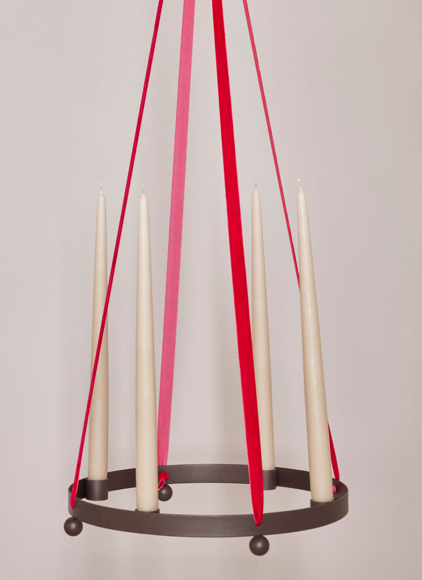 Pearl Adventsljusstake, BrownedBrass