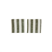 Randig Servett, 2-Pack, Olive
