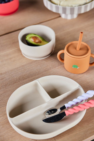 Enkei Babymugg med Sugrör, Caramel
