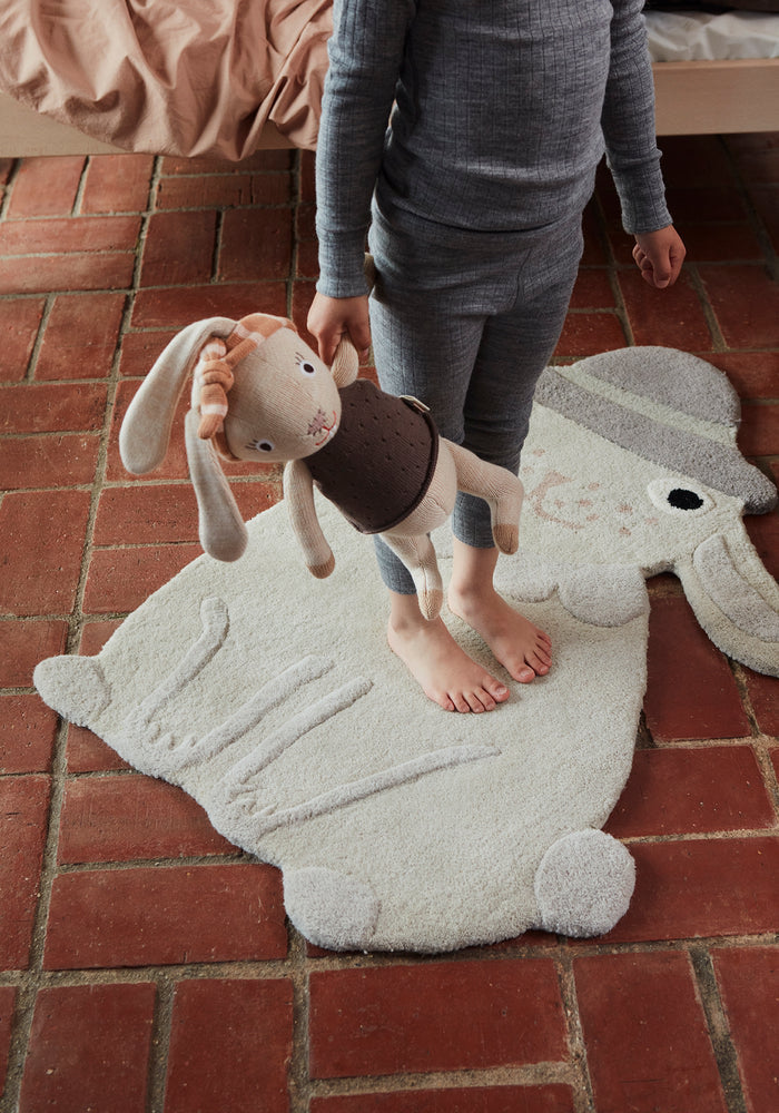 Hopsi Rabbit Barnmatta 100x76, Off-white