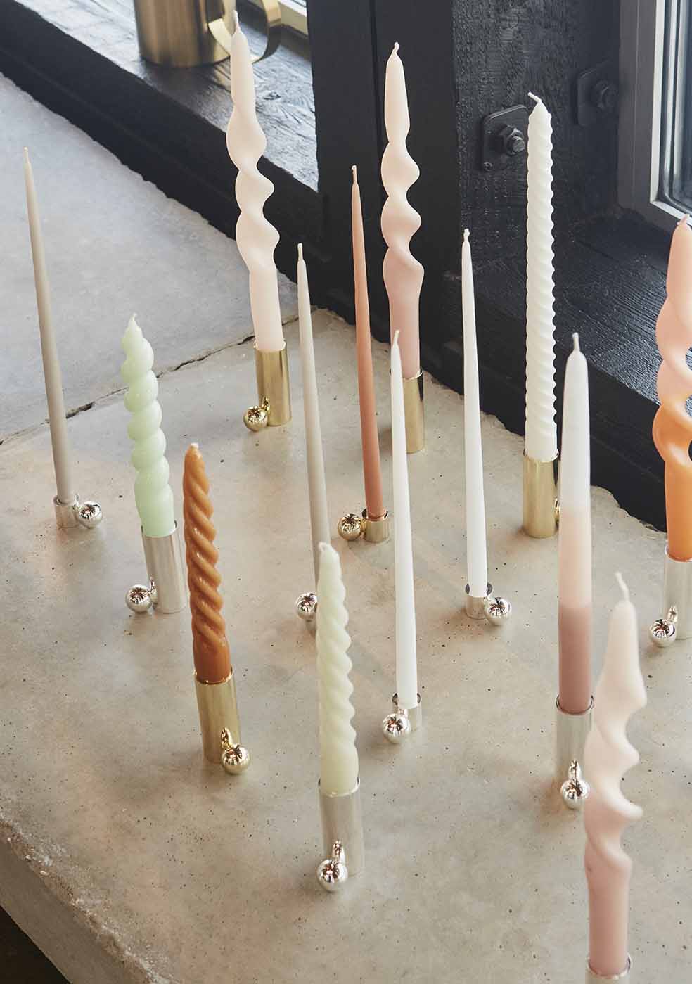 Palloa Ljusstake Mässing - Hög, Brushed