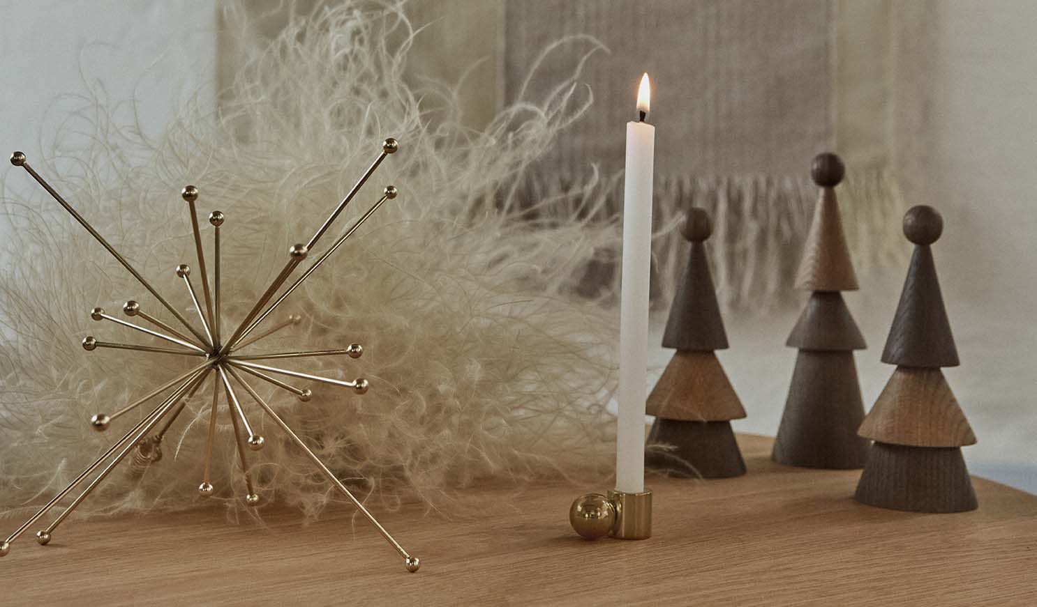 Palloa Ljusstake Mässing - Låg, Brushed
