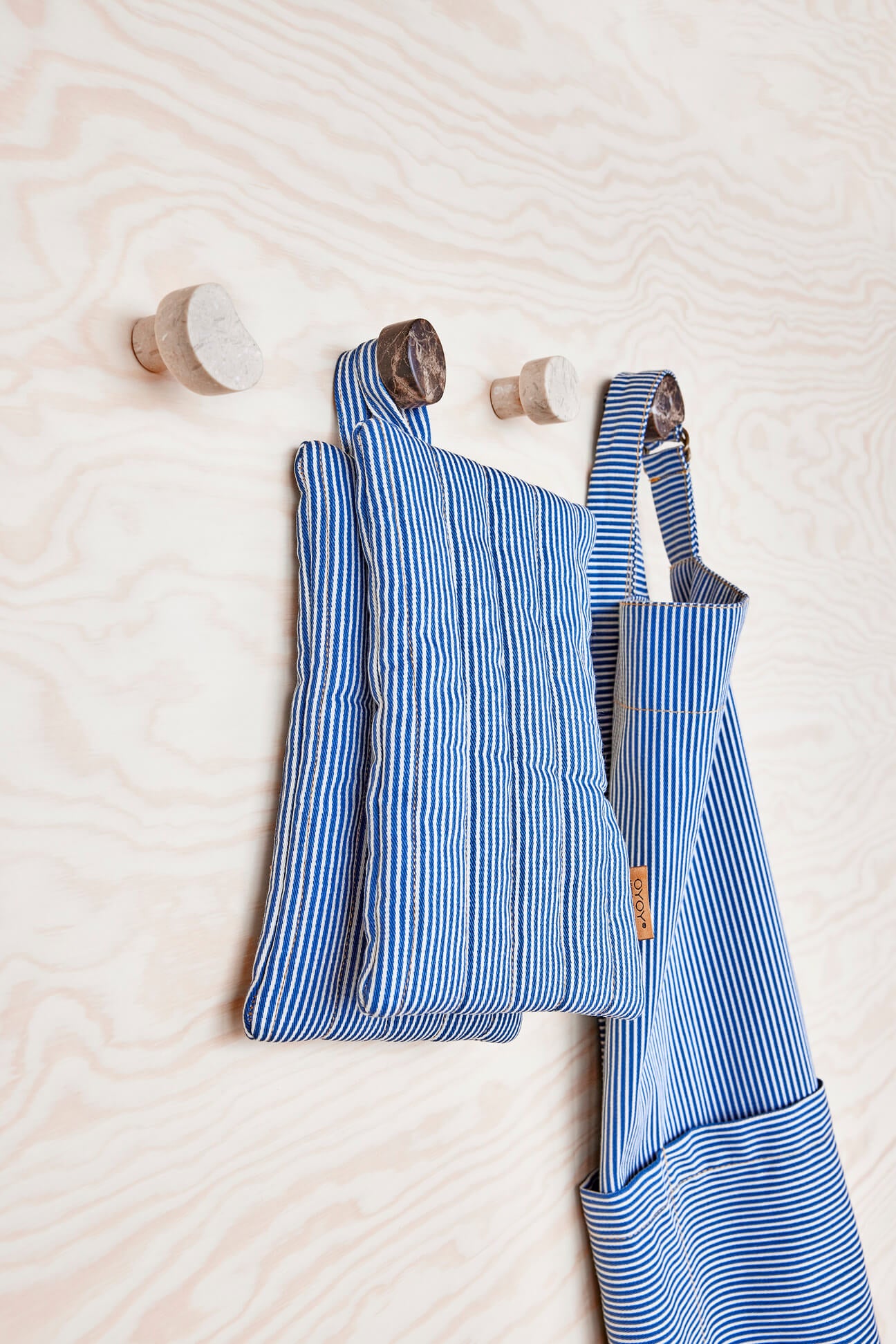 Striped Denim Grytlapp, 2-Pack, Blå