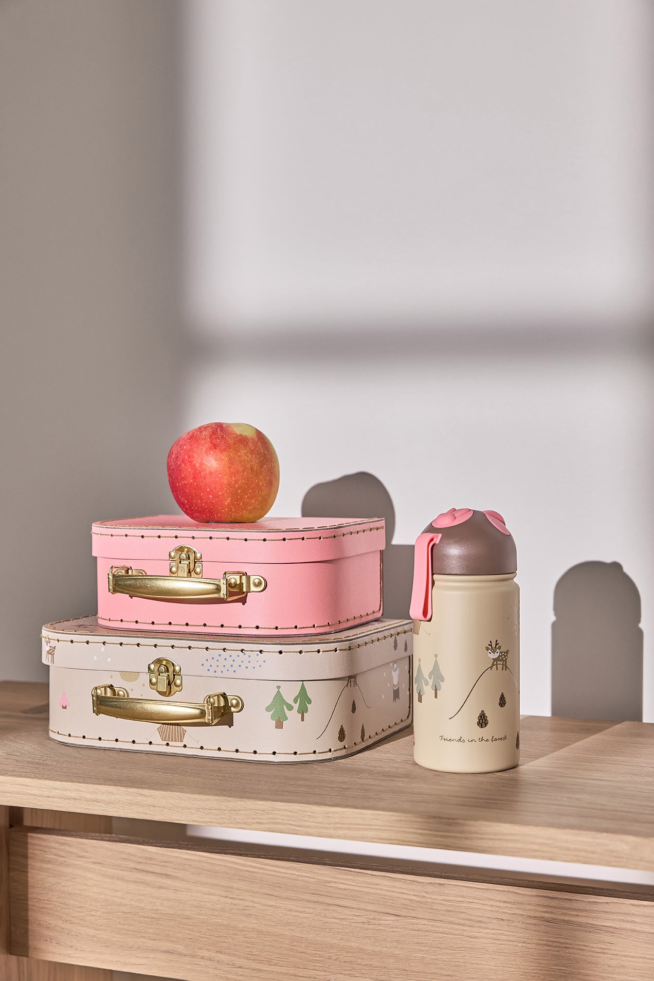 Miniresväska Deer & Duck, 2-Pack, Camel