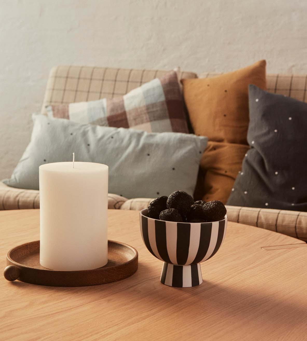 Kyoto Dot Kuddfodral 60x30, Curry