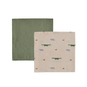 Crocodile Muslin Barnfilt, 2-Pack, Beige