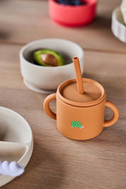 Enkei Babymugg med Sugrör, Caramel