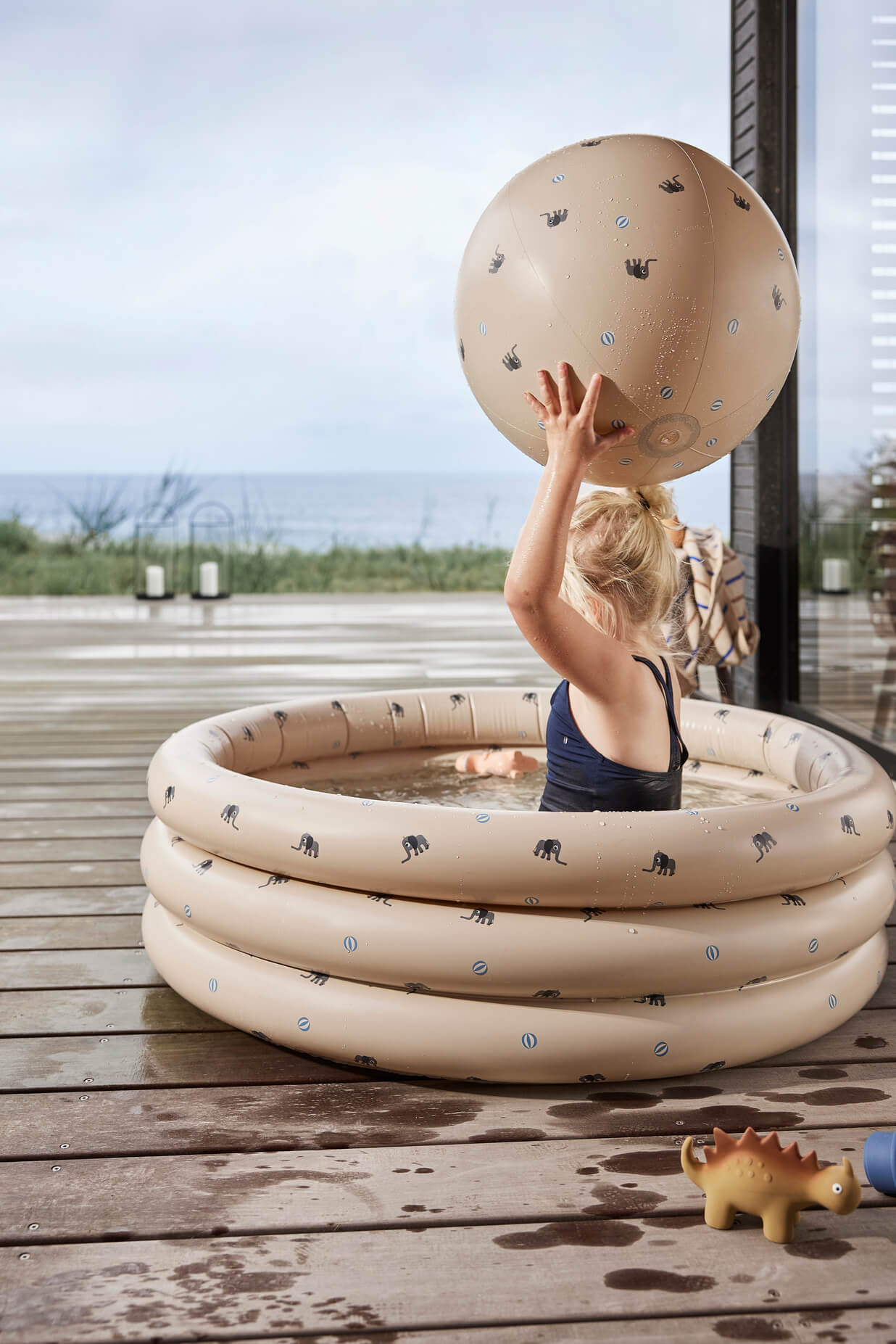 Elefant Barnpool & Strandboll Ø120, Clay