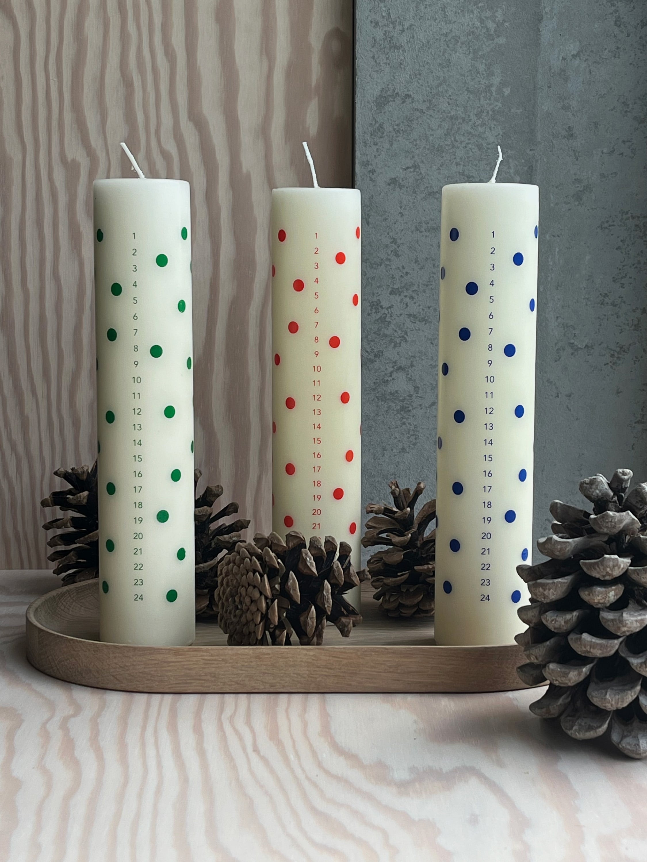 Polka Adventsljus, Offwhite