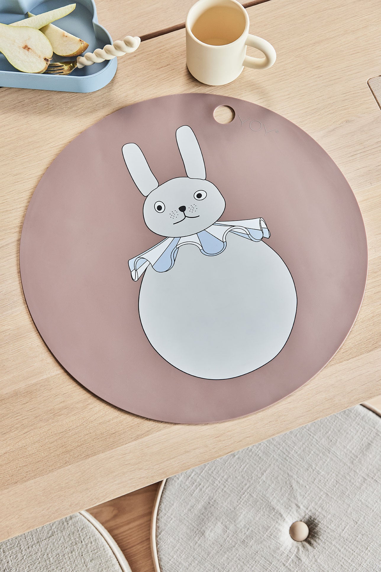 Bordstablett Kanin Pompom, Clay