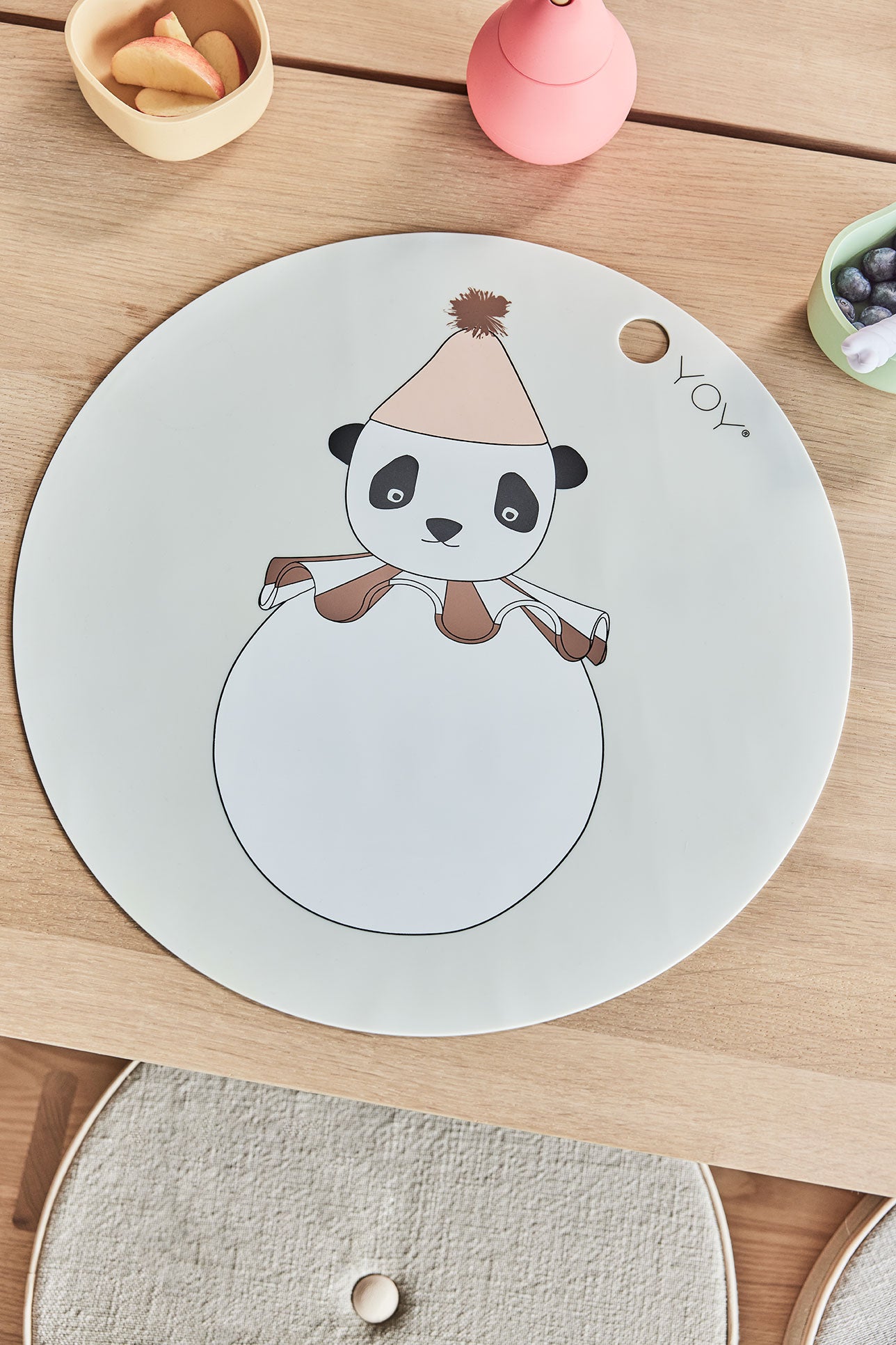 Bordstablett Panda Pompom, Off-white