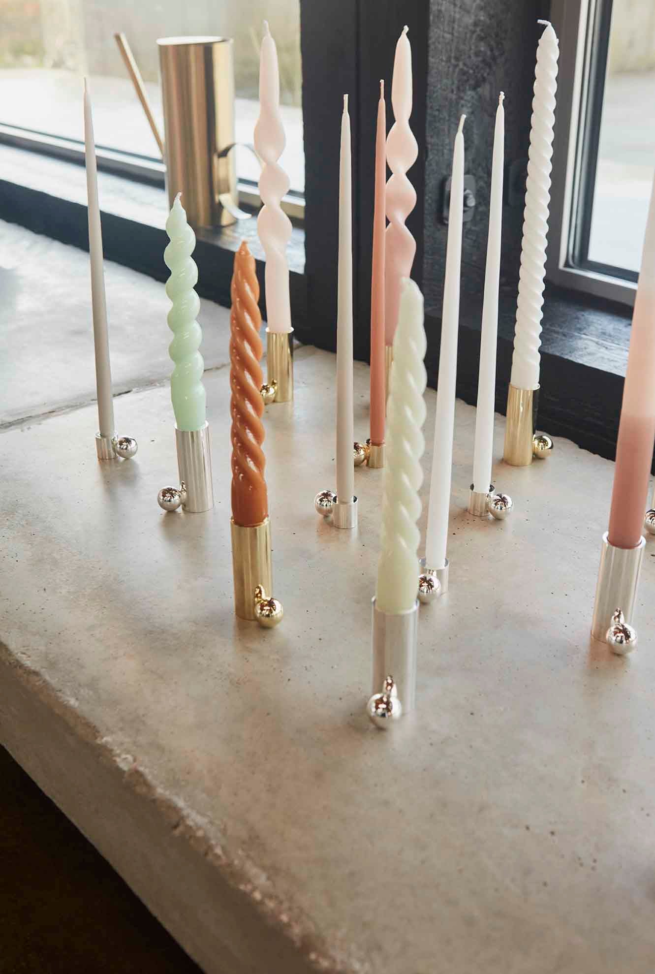 Palloa Ljusstake Mässing - Hög, Brushed