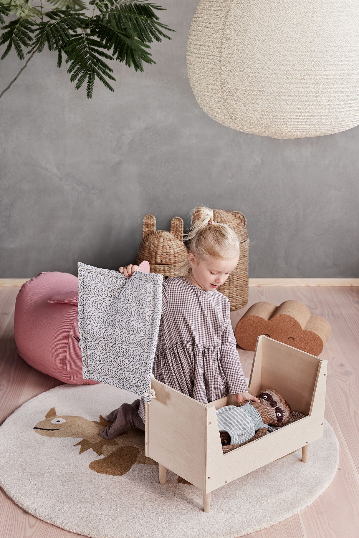 Leaf Dockbäddset med Madrass, Beige