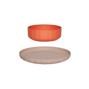Pullo Barntallrik & Skål, 2-Pack, Rose