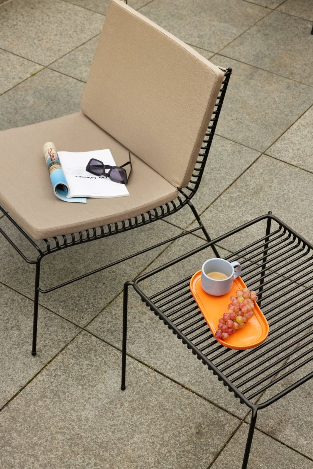 Hübsch Amare Serveringsbricka 2 - Pack, Ljusblå/Orange - Azalea Home