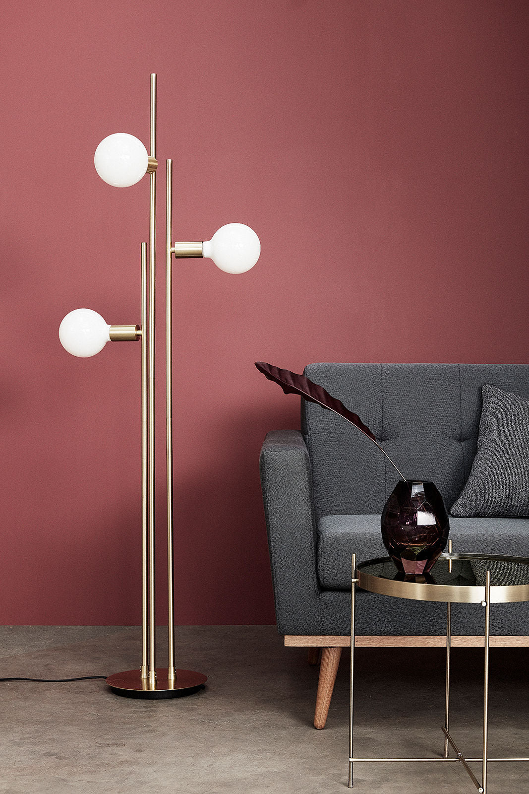 Hübsch Balance Golvlampa, Mässing - Azalea Home