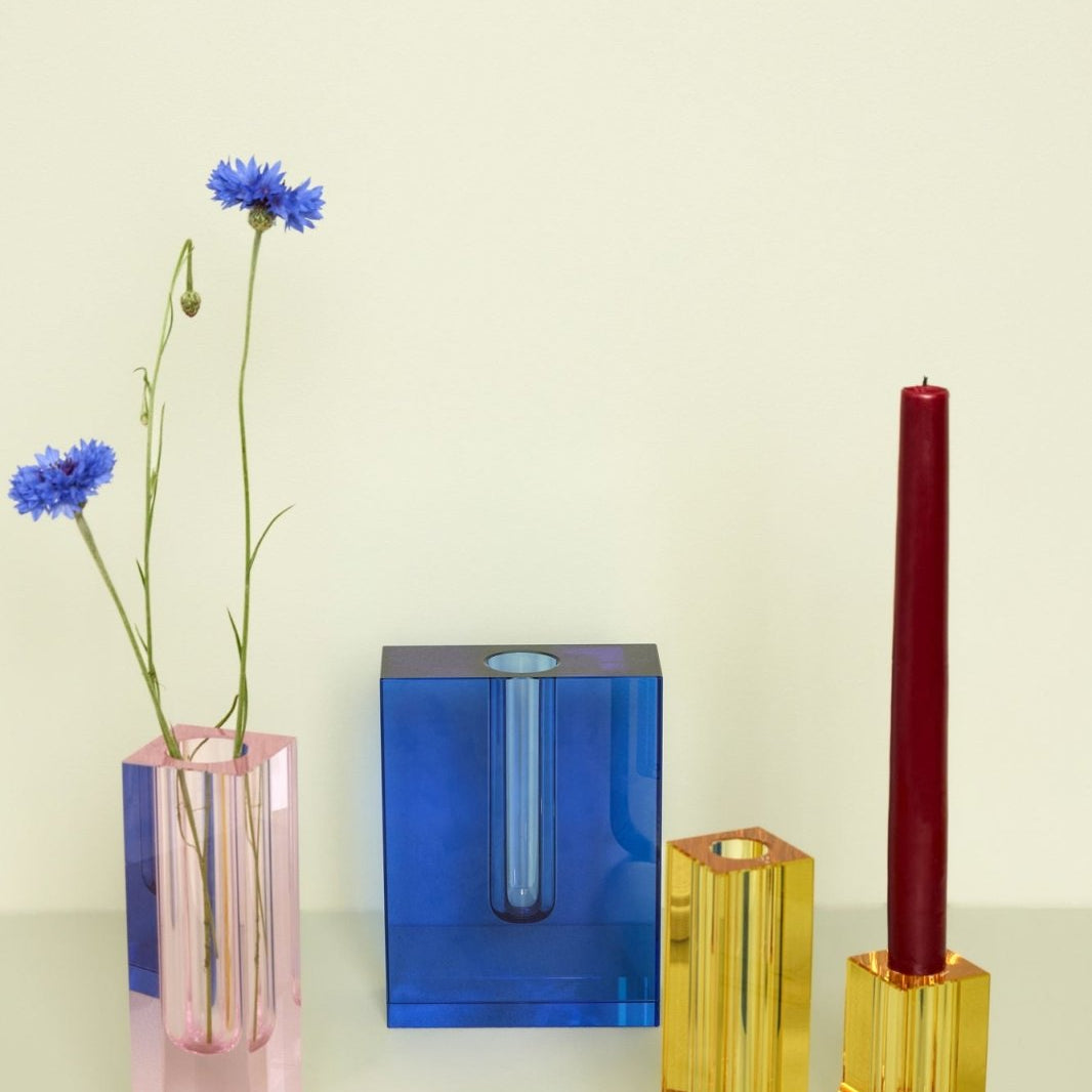 Hübsch Block Vase, Blå - Azalea Home