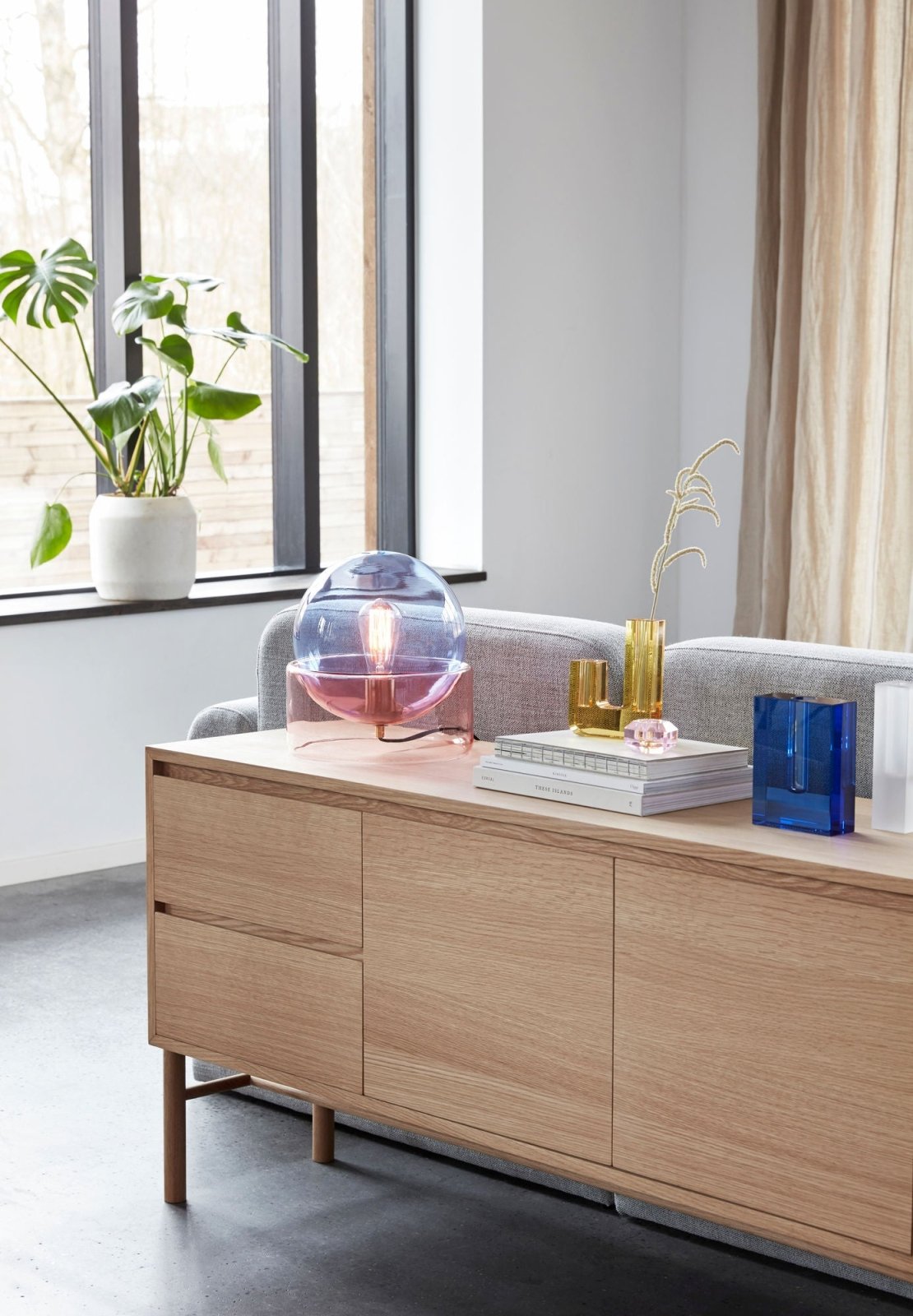 Hübsch Block Vase, Blå - Azalea Home