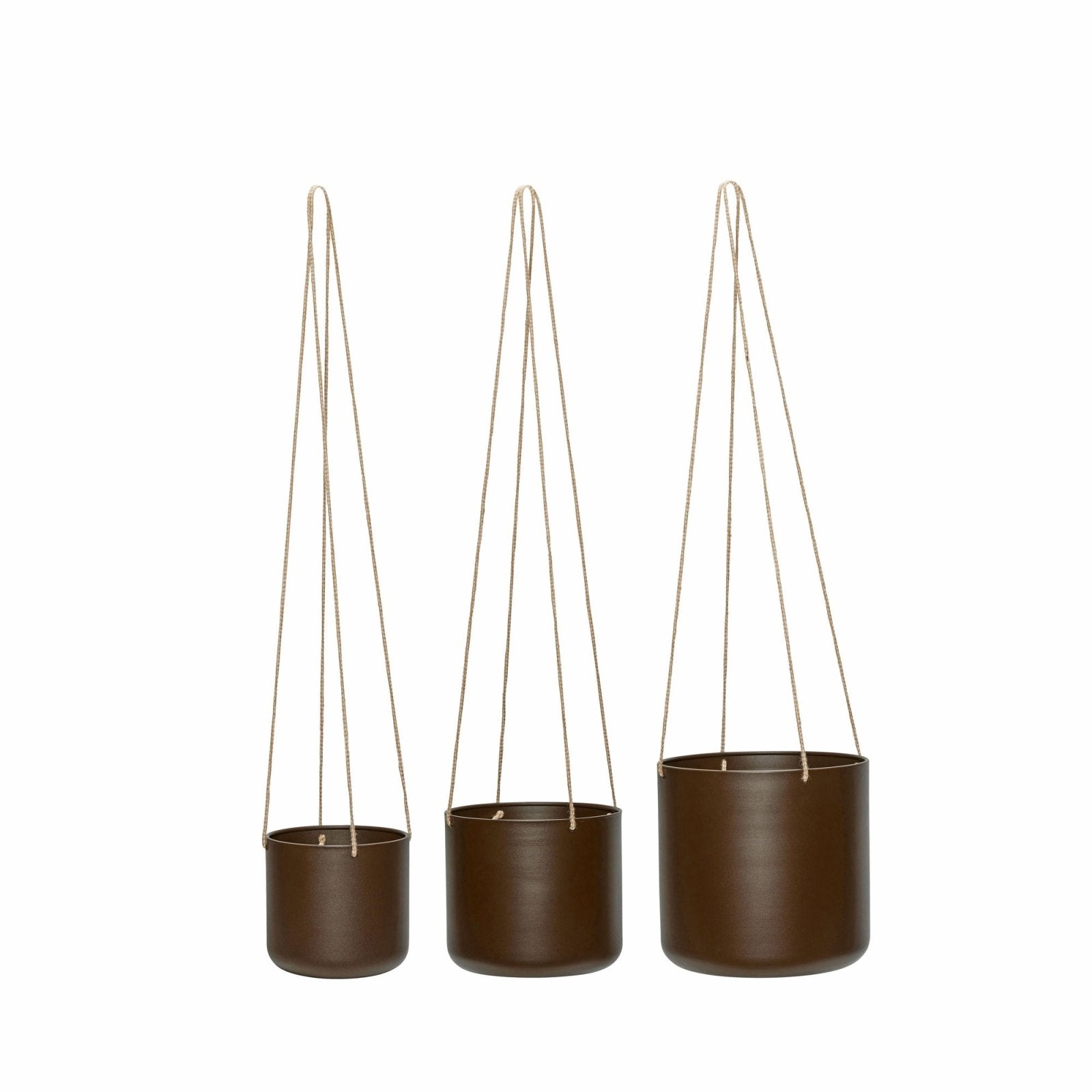 Hübsch Bloom Hängkrukor Brun, 3 - Pack - Azalea Home