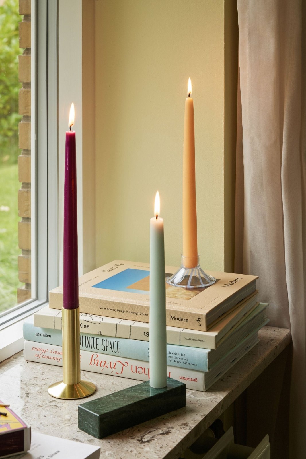 Hübsch Brick Ljusstake, Grön - Azalea Home