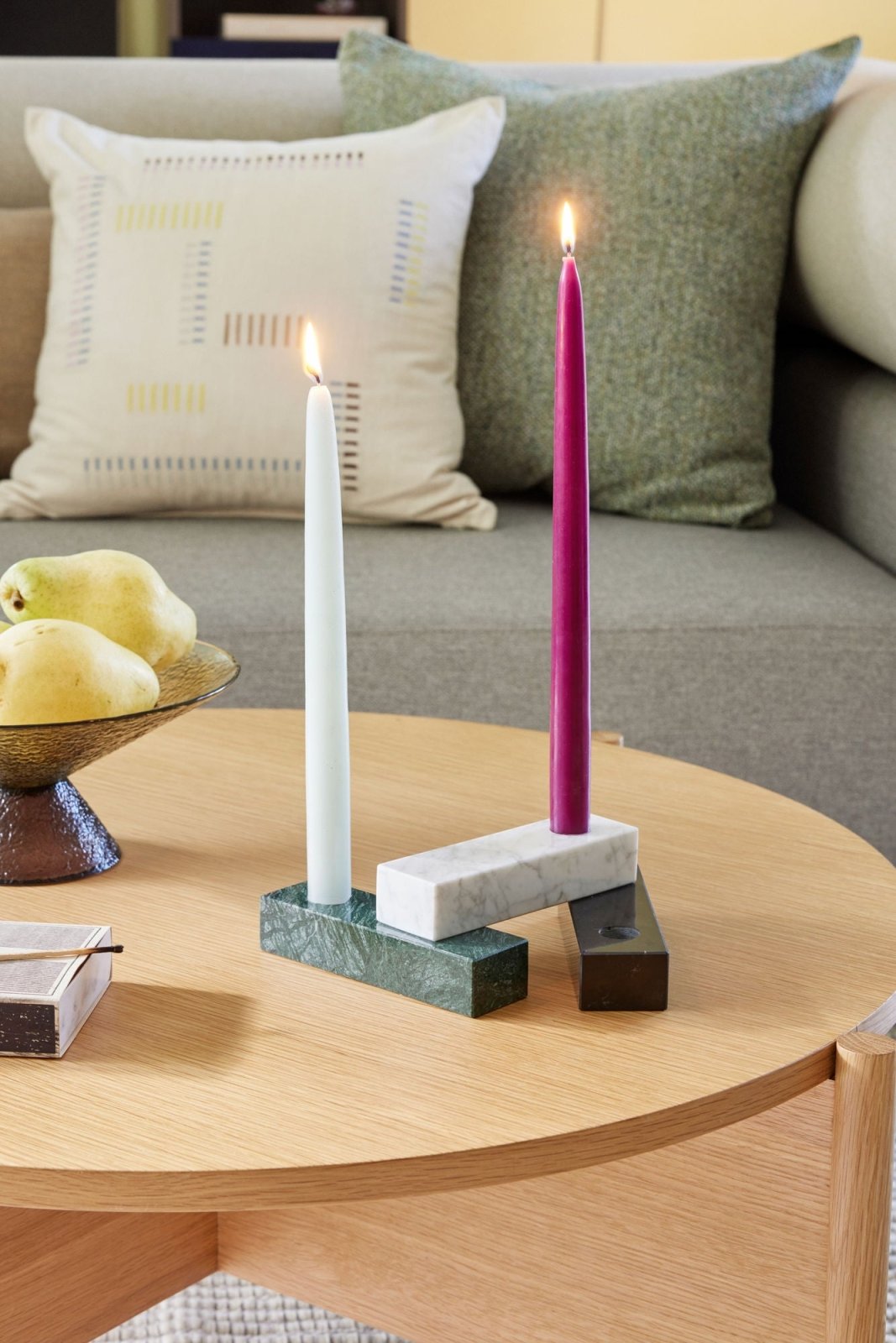 Hübsch Brick Ljusstake, Grön - Azalea Home