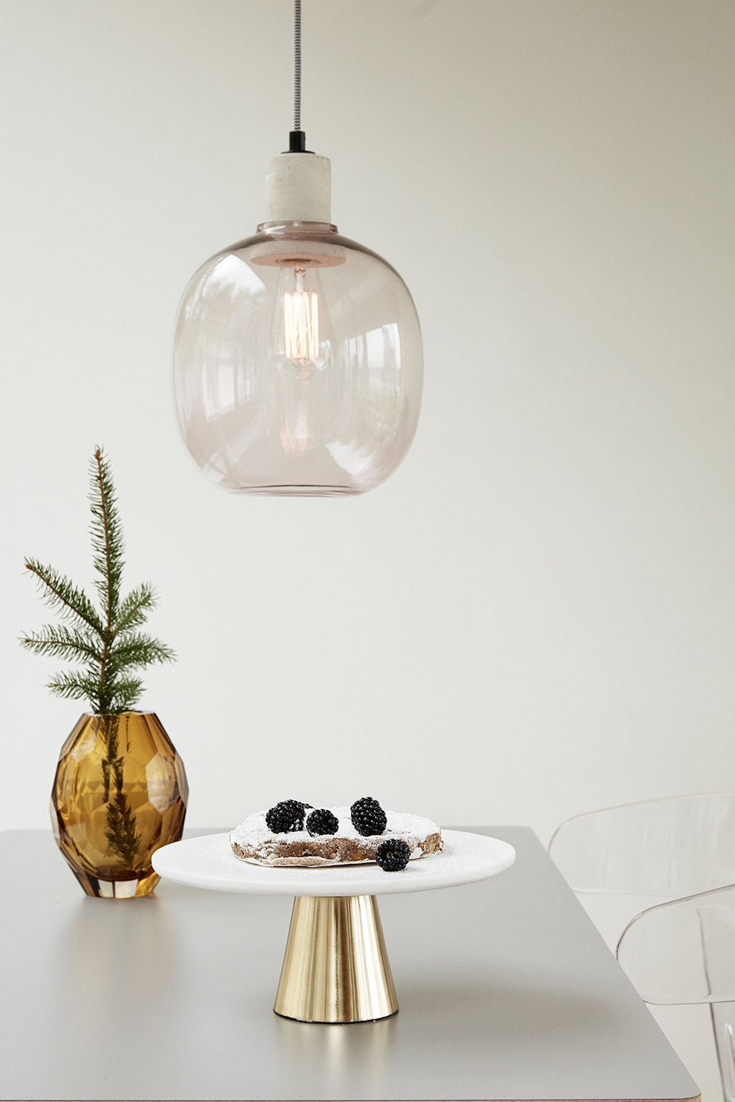Hübsch Facet Vas, Amber - Azalea Home
