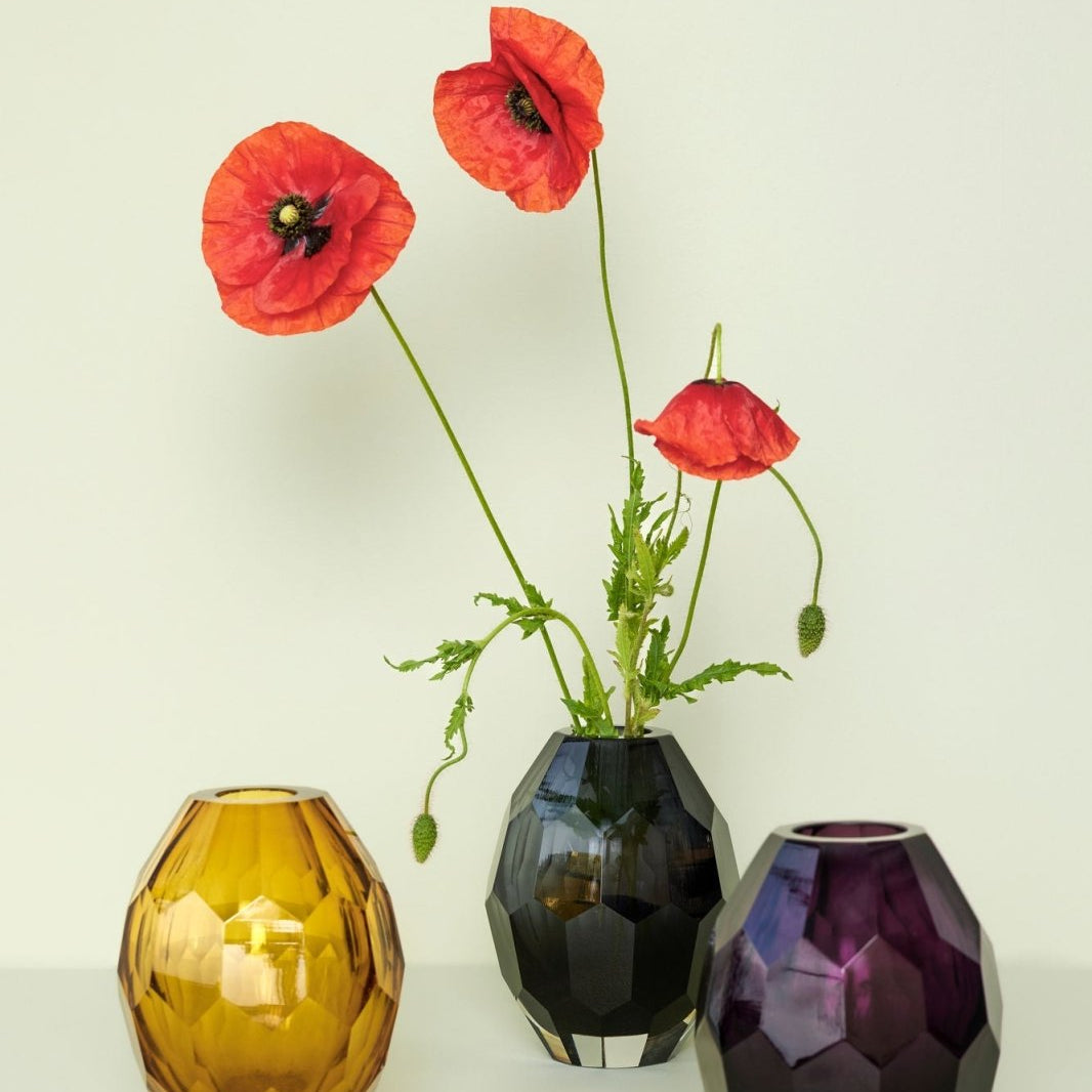 Hübsch Facet Vas, Amber - Azalea Home
