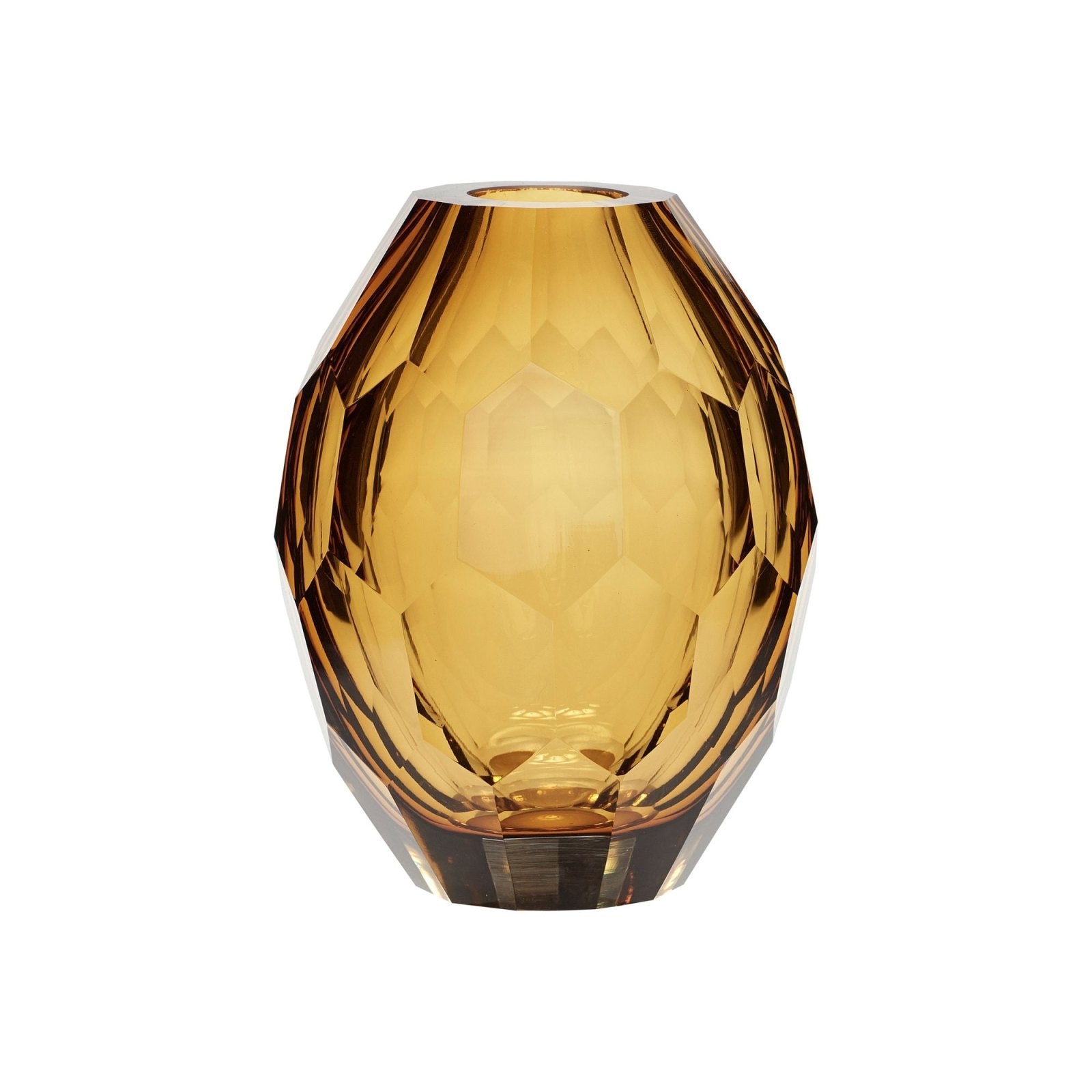 Hübsch Facet Vas, Amber - Azalea Home