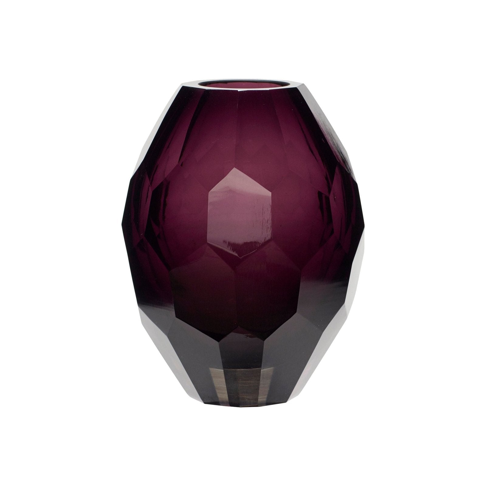 Hübsch Facet Vas, Burgundy - Azalea Home