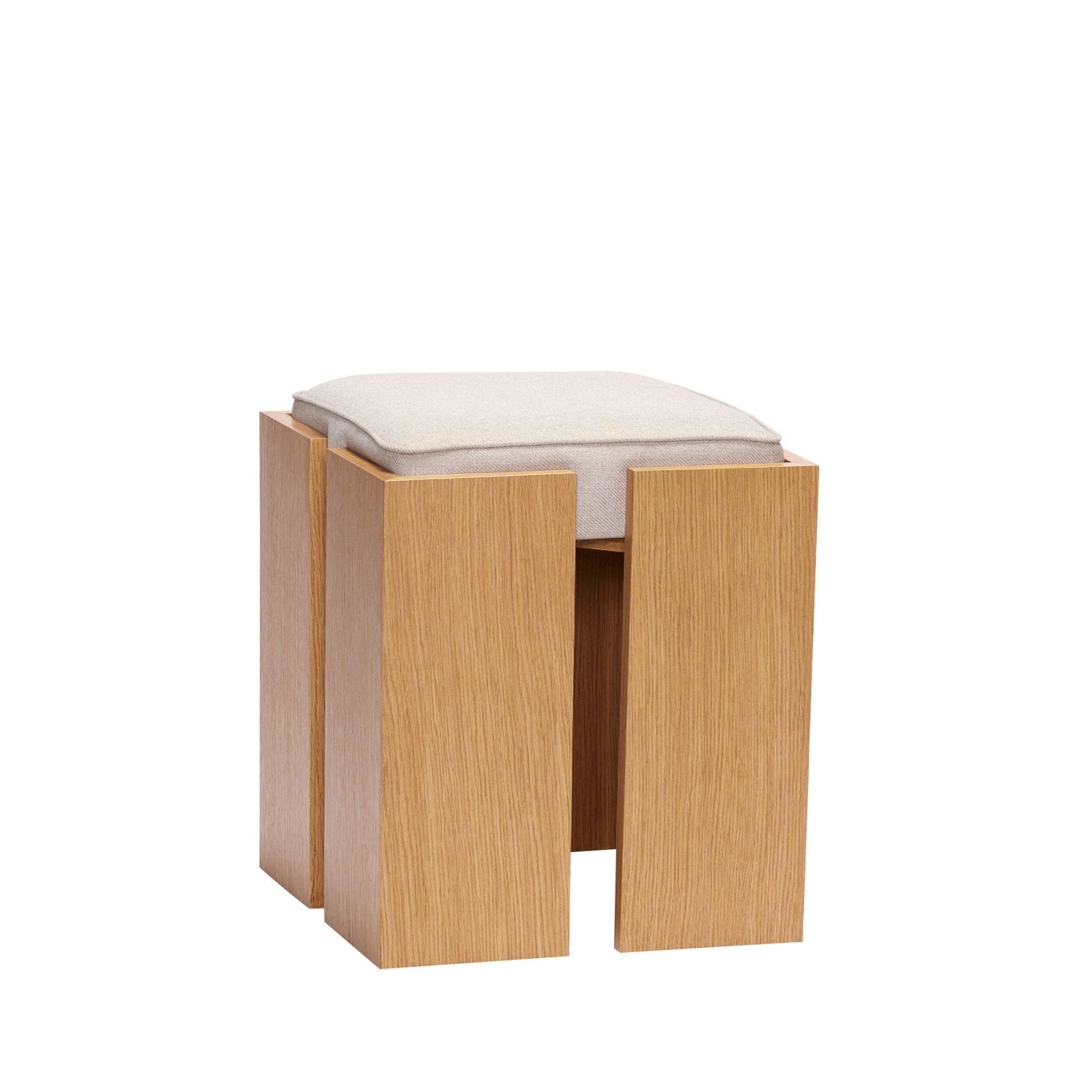 Hübsch Forma Sittpall, Sand/Ek - Azalea Home