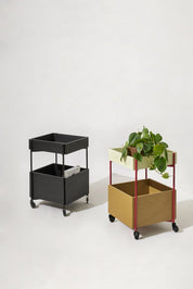 Hübsch Fresh Serveringsvagn Khaki/Vinröd - Azalea Home
