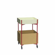 Hübsch Fresh Serveringsvagn Khaki/Vinröd - Azalea Home