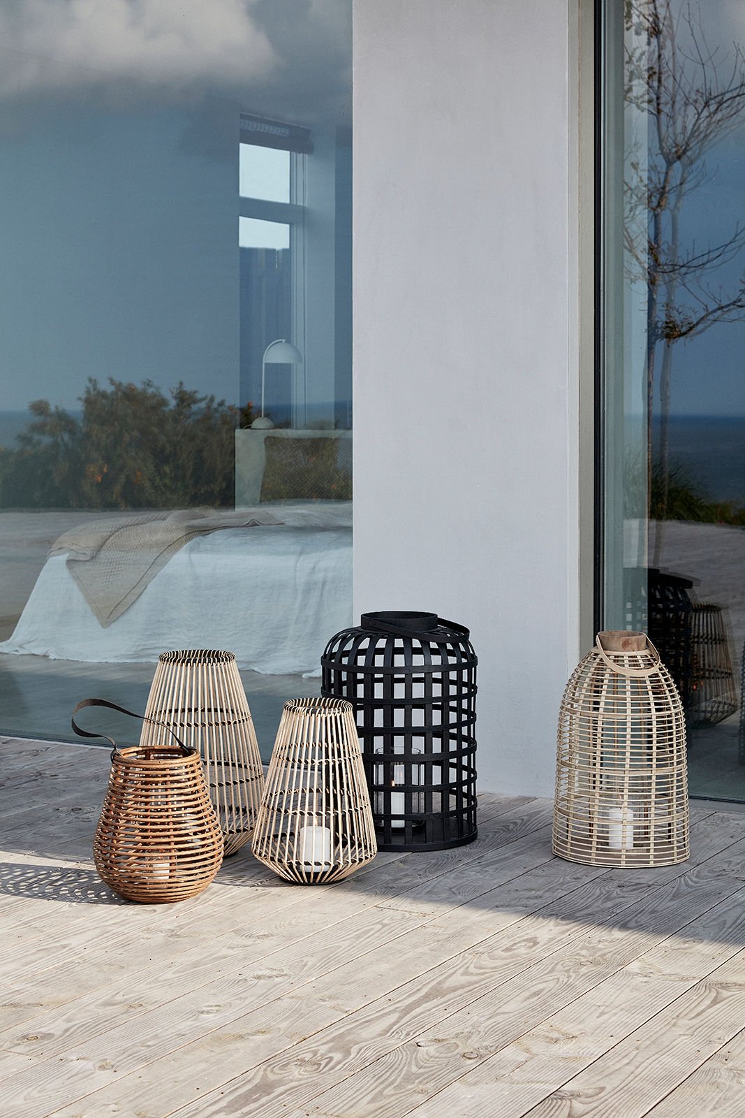 Hübsch Grid Ljuslykta Svart 2 - Pack - Azalea Home