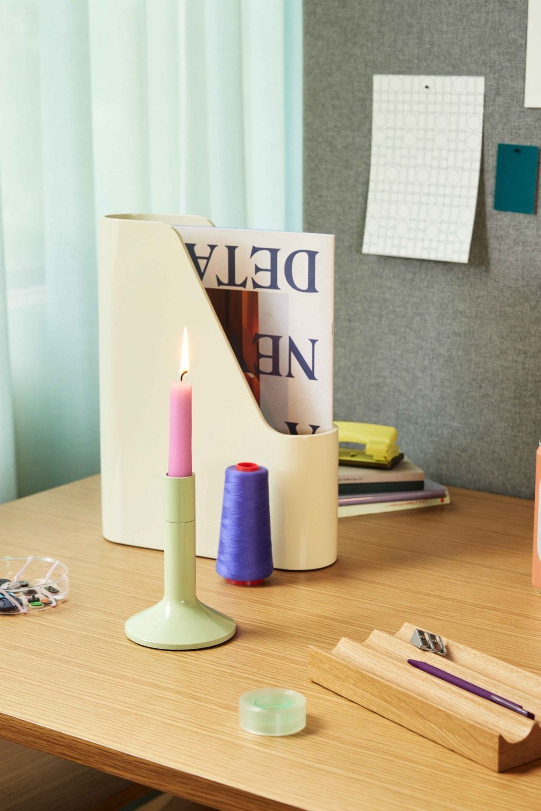 Hübsch Kindred Ljusstake 2 - Pack, Ljusgrön - Azalea Home