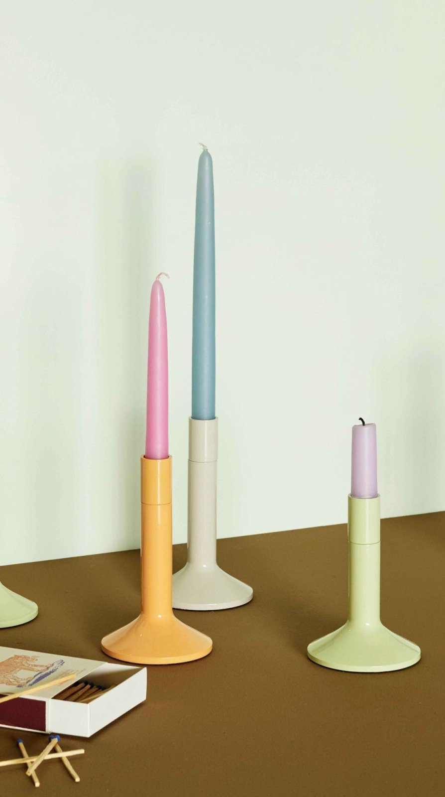 Hübsch Kindred Ljusstake 2 - Pack, Ljusgrön - Azalea Home