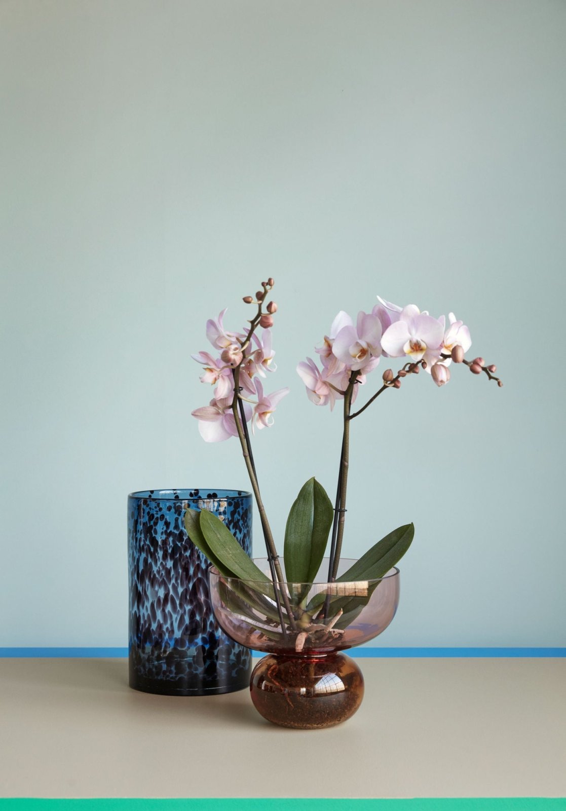 Hübsch Leo Vas 2 - Pack, Blå - Azalea Home