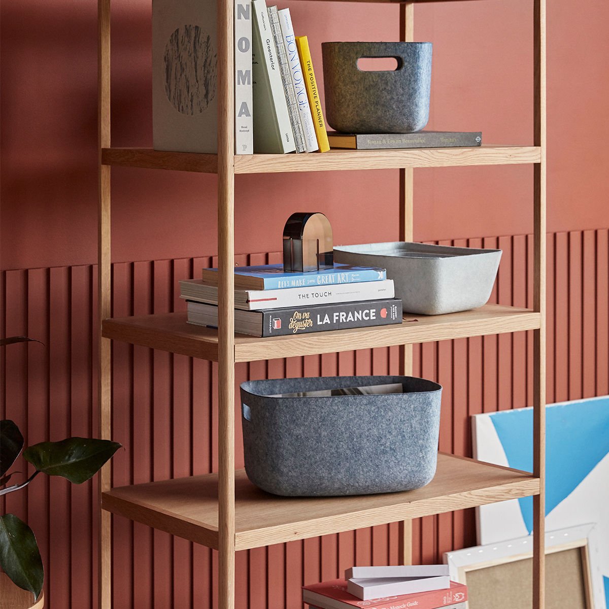 Hübsch Mellow Filtkorg 4 - Pack, Blå - Azalea Home