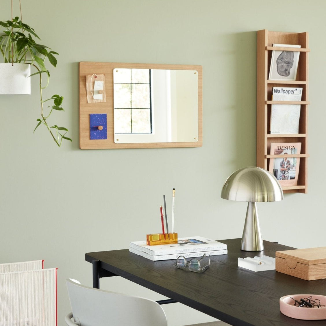 Hübsch Mush Mini Bordslampa, Nickel - Azalea Home