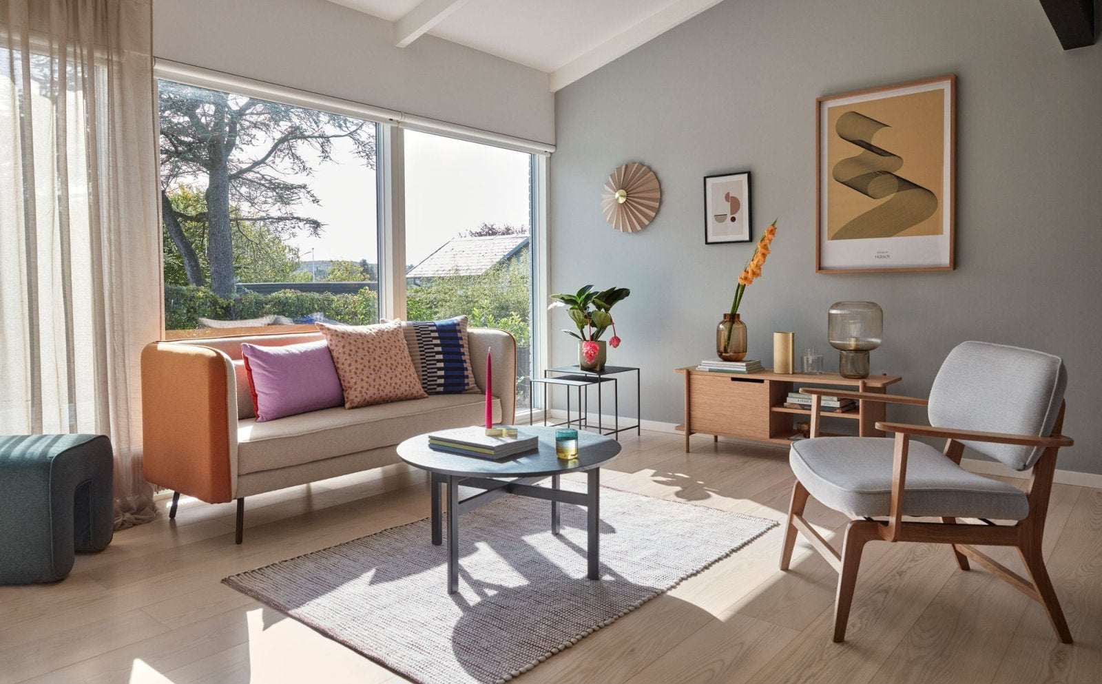 Hübsch Pliss Vägglampa Beige - Azalea Home