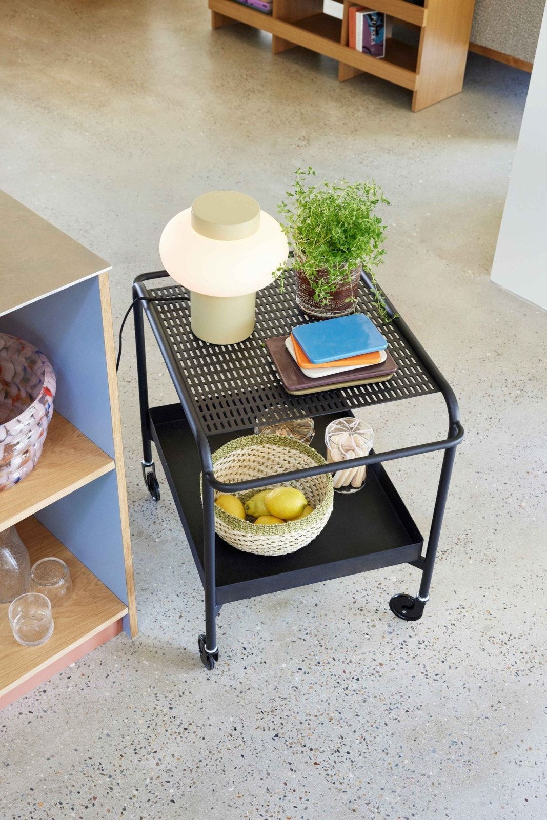 Hübsch Push Rullvagn, Svart - Azalea Home