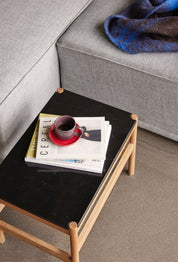 Hübsch Raw Sidobord, Svart / Natur - Azalea Home