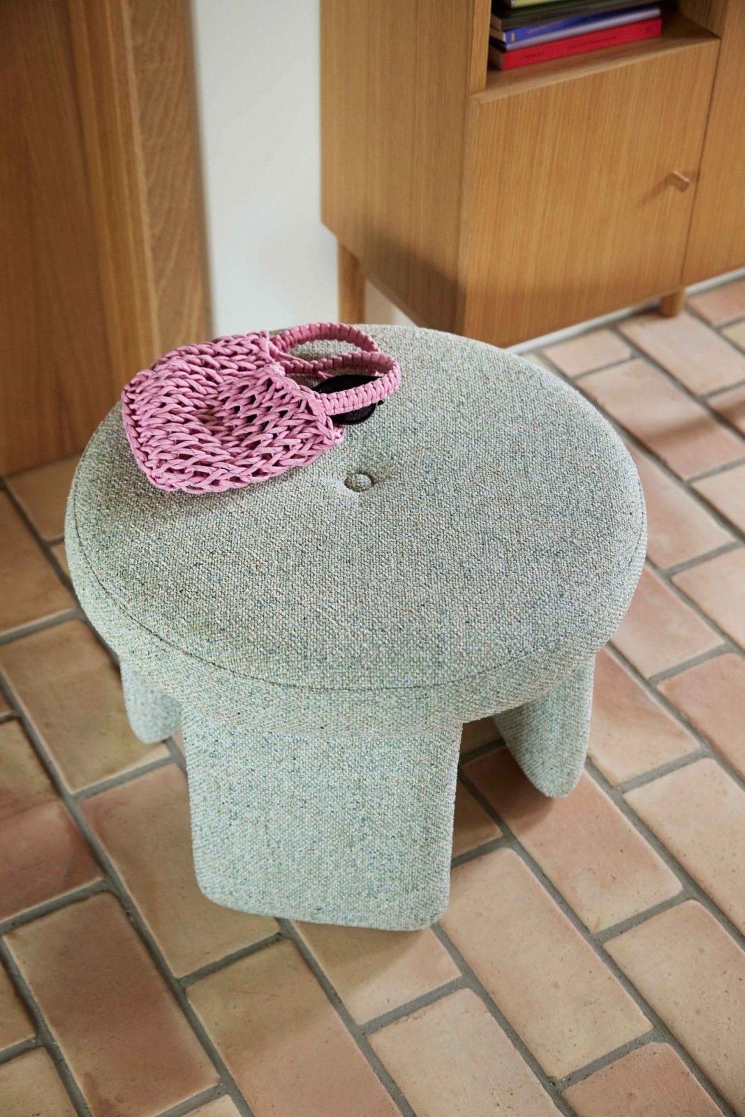 Hübsch Rocco Puff, Ljusgrön - Azalea Home