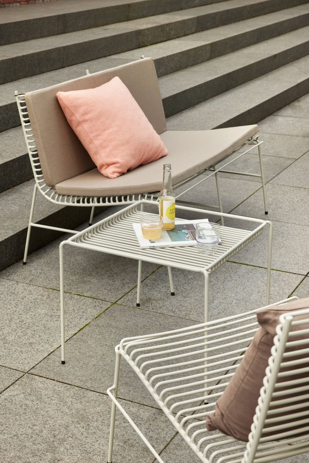 Hübsch String Sittdyna Dubbel, Beige - Azalea Home