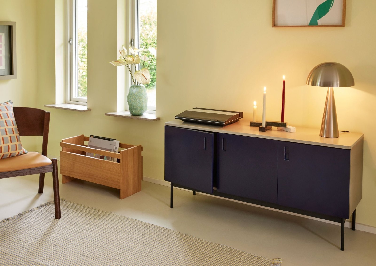 Hübsch Study Konsolbord, Mörkblå - Azalea Home